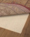 Extend the life of your rug with the Sure Grip Rug Pad. Designed to keep your rug in place, the rug pad prevents floor scratches and can be used on any hard surface. Consistent thickness throughout its construction makes for a smooth, wrinkle-free area rug that's easy to vacuum and sleek in presentation.