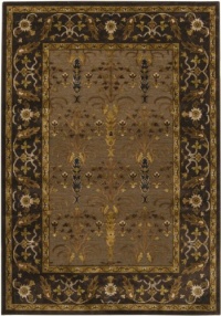 Area Rug 7x10 Rectangle Transitional Dark Brown-Chocolate Color - Surya Basilica Rug from RugPal