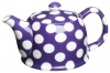 Classic Coffee & Tea White Dots Teapot, Violet Purple, 20 Oz.