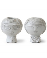 Hipster haven. Inspired by one of Brooklyn's coolest neighborhoods, the Utopia Williamsburg vase from Jonathan Adler reverses from handsome hipster to pretty hipster-ette in glazed stoneware. Hipster haven. Inspired by one of Brooklyn's coolest neighborhoods, the Utopia Williamsburg vase from Jonathan Adler reverses from handsome hipster to pretty hipster-ette in glazed stoneware.