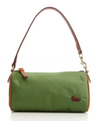 With its distinctive shape, range of colors and versatile style, Dooney & Bourke's mini barrel purse works effortlessly with so many looks. With its distinctive shape, range of colors and versatile style, Dooney & Bourke's mini barrel purse works effortlessly with so many looks.