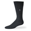 Polo Ralph Lauren Men's Socks Dress Combed Cotton Flat Knit Charcoal 3 Pairs