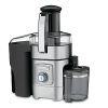 Fresh juice is nutritious, delicious and easy with this juicer. Its 3 feed tube handles whole fruits and vegetables. The adjustable flow spout eliminates drips and spills for clean countertops, and the 5-speed control dial is easy to operate. Manufacturer's full 5-year motor warranty and limited 3-year unit warranty.