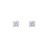 14K Yellow Gold 4mm Round CZ Solitaire Basket Stud Earrings with Screw-back
