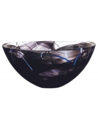 With a smoky black haze and hand-applied bands of eye-catching color, each Contrast bowl from Kosta Boda is truly unique. A simple crystal form showcases each stroke and swirl with true artistry. With a smoky black haze and hand-applied bands of eye-catching color, each Contrast bowl from Kosta Boda is truly unique. A simple crystal form showcases each stroke and swirl with true artistry.