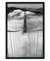 Enjoy the beauty of the Bay area wherever you are with this textured print. The Golden Gate bridge stretches north toward Marin County, cutting through the city's famous fog in classic black and white.