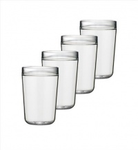Kraftware Double Wall Insulated 24-Ounce Acrylic Drinkware, White, Set of 4 Kraftware Double Wall Insulated 24-Ounce Acrylic Drinkware, White, Set of 4