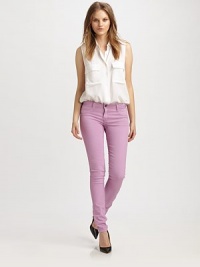 Reversible basic with skinny-leg construction and five-pocket styling. To maintain this waxy look, freeze cleaning is recommended. Button closureZip flyFive-pocket stylingRise, 8Inseam, about 3095% cotton/3% spandex/2% elasterellFreeze cleanMade in USA of imported fabricModel shown is 5'10 (177cm) wearing US size 4. To freeze clean: Spot clean stains and air dry. Fold lengthwise and place in zip lock bag. Reversible basic with skinny-leg construction and five-pocket styling. To maintain this waxy look, freeze cleaning is recommended. Button closureZip flyFive-pocket stylingRise, 8Inseam, about 3095% cotton/3% spandex/2% elasterellFreeze cleanMade in USA of imported fabricModel shown is 5'10 (177cm) wearing US size 4. To freeze clean: Spot clean stains and air dry. Fold lengthwise and place in zip lock bag.