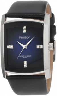 Armitron Men's 204604DBSVBK Dress Swarovski Crystal Accented Silver-Tone Black Leather Strap Watch Armitron Men's 204604DBSVBK Dress Swarovski Crystal Accented Silver-Tone Black Leather Strap Watch
