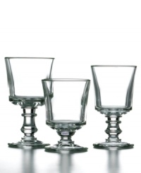 Give casual tables an air of vintage elegance with this set of luminous, dishwasher-safe wine glasses from French Home. First introduced in the early 1900s, this La Rochere design features a distinct stem made popular in Bourges, France. Give casual tables an air of vintage elegance with this set of luminous, dishwasher-safe wine glasses from French Home. First introduced in the early 1900s, this La Rochere design features a distinct stem made popular in Bourges, France.
