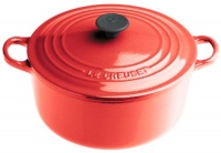 Le Creuset Enameled Cast-Iron 13-1/4-Quart Round French Oven, Red Le Creuset Enameled Cast-Iron 13-1/4-Quart Round French Oven, Red