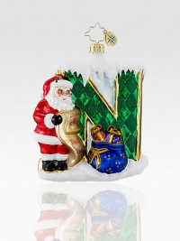 Handcrafted of ornate European glass, a brilliantly colored Santa reenacts one of our favorite Christmas scenes. Hand-blownHand-painted4 highMade in Poland Handcrafted of ornate European glass, a brilliantly colored Santa reenacts one of our favorite Christmas scenes. Hand-blownHand-painted4 highMade in Poland