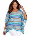 Style&co. Plus Size Top, Batwing Sleeve Printed