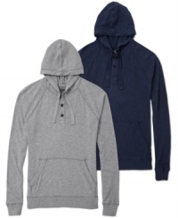 This minimalist Shasta hoodie from Lucky Brand Jeans warms up your wardrobe without bringing on bulk. This minimalist Shasta hoodie from Lucky Brand Jeans warms up your wardrobe without bringing on bulk.