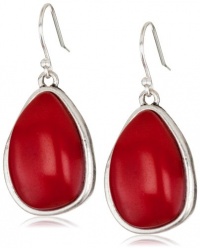 Lucky Brand Expedition Ears Silver-Tone Coral Set Stone Drop Earrings Lucky Brand Expedition Ears Silver-Tone Coral Set Stone Drop Earrings