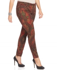 Printed denim is a must-have for the season, so score Lucky Brand Jeans' plus size skinnies! Printed denim is a must-have for the season, so score Lucky Brand Jeans' plus size skinnies!