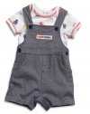 GUESS Kids Boys Newborn Boy Tee & Shortalls Set (0-9, INDIGO (3/6M)