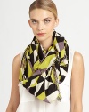 Trimmed in allover fringe, this vibrant, kaleidoscope-printed wrap has a little edge.Viscose44 X 78Hand washImported