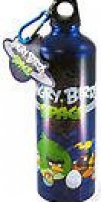 Angry Birds 24-Ounce Aluminum Water Bottle with Carabiner - Space Bird Group Image