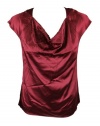 Jones New York Womens Cabernet Sutton Place Beaded Cowl Neck Top 4