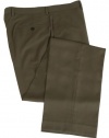 Calvin Klein Mens Flat Front Solid Light Brown Olive Dress Pants