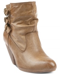 Madden Girl's True booties may be small, but between the trio of buckles on the back of the vamp, the ruche detailing, and the stacked heel, this style is large on trendy details. Madden Girl's True booties may be small, but between the trio of buckles on the back of the vamp, the ruche detailing, and the stacked heel, this style is large on trendy details.