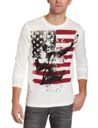 Marc Ecko Cut & Sew Men's Don't Tread Thermal Shirt, White, Large Marc Ecko Cut & Sew Men's Don't Tread Thermal Shirt, White, Large