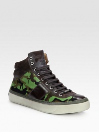 A perfect choice for the hot stepper with high style, this lace-up classic is remarkably crafted in camo-printed pony hair with leather panel details.Pony hair upperLeather liningPadded insoleRubber soleMade in Italy A perfect choice for the hot stepper with high style, this lace-up classic is remarkably crafted in camo-printed pony hair with leather panel details.Pony hair upperLeather liningPadded insoleRubber soleMade in Italy