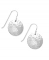 A little polish. Simple drop earrings with a unique hammered texture spice up any look. Crafted in sterling silver; by Giani Bernini. Approximate drop: 1 inch.