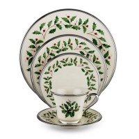 Lenox Holiday Platinum Ivory China 5-Piece Place Setting, Service for 1 Lenox Holiday Platinum Ivory China 5-Piece Place Setting, Service for 1