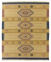 Reminiscent of ancient tribal designs, the Highlands rug creates a powerful accent, every time. Durable, flat-weave construction features a blend of wool and cotton, providing lasting strength in high-traffic rooms.