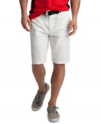 With clean, classic styling and a little more room to move, these adjustable waist shorts from Izod provide a versatile addition to your warm-weather lineup. With clean, classic styling and a little more room to move, these adjustable waist shorts from Izod provide a versatile addition to your warm-weather lineup.