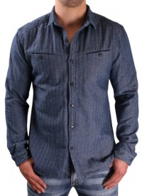 BTNS Buttons Men's Chambray Denim Button Up Woven Dress Shirt BTNS Buttons Men's Chambray Denim Button Up Woven Dress Shirt