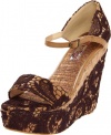 Two Lips Women's Bamboo Wedge Sandal,Brown,6 M US