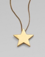 Shoot for the stars in this charming goldtone pendant on a link chain. Goldtone brassLength, about 10.6Pendant size, about 1Lobster clasp closureMade in Italy