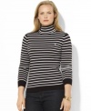 The ultimate in understated sophistication, Lauren Ralph Lauren's chic ribbed Sina turtleneck is a versatile seasonal essential in soft combed cotton.