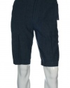 Perry Ellis Linen Solid Total Eclipse Flat Front Walking Shorts
