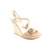 Guess Latonia3 Open Toe Wedge Sandals Shoes Beige Womens