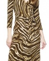 Jones New York Women's Petite Half Sleeve Faux Wrap Dress