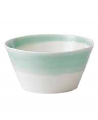 Perfect for every day, the 1815 cereal bowl from Royal Doulton features sturdy white porcelain streaked with pale green for serene, understated style. Perfect for every day, the 1815 cereal bowl from Royal Doulton features sturdy white porcelain streaked with pale green for serene, understated style.