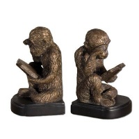Set of 2 Reading Monkey Bookends Set of 2 Reading Monkey Bookends