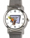 Basketball, Hoop, Backboard, Swish Basketball Theme - WATCHBUDDY® ELITE Chrome-Plated Metal Alloy Watch with Metal Mesh Strap-Size-Large ( Men's Size or Jumbo Women's Size )