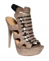 A detailed vamp and side cutouts are a killer combo that makes L.A.M.B.'s Ibbie platform sandals a sexy winning choice.