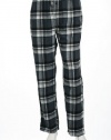 Perry Ellis Portfolio Flannel Plaid Gray, White and Black Pajama Pants