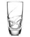 A fanciful cut pattern contrasts the timeless form of Adorn highball glasses, featuring sumptuous clear crystal from Lenox.