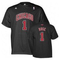 Derrick Rose Chicago Bulls Adidas Game Time NBA Player Black T-Shirt Derrick Rose Chicago Bulls Adidas Game Time NBA Player Black T-Shirt