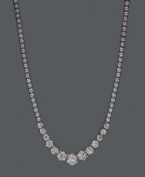 Indulge yourself in the sweetness of sparkle. Effy Collection's chic cluster necklace features a graduated design in round-cut diamond (2-1/5 ct. t.w.). Set in 14k white gold. Approximate length: 16 inches.