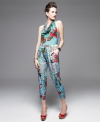 An irreverent print makes these Neon cropped harem pants a bold pick for a fashion-forward look! An irreverent print makes these Neon cropped harem pants a bold pick for a fashion-forward look!