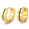 Beautiful Men's Stainless Steel Hoop Earrings Jewelry (Gold & Black)