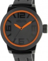 Kenneth Cole Reaction Men's RK1236 Triple Black Orange Details Watch.